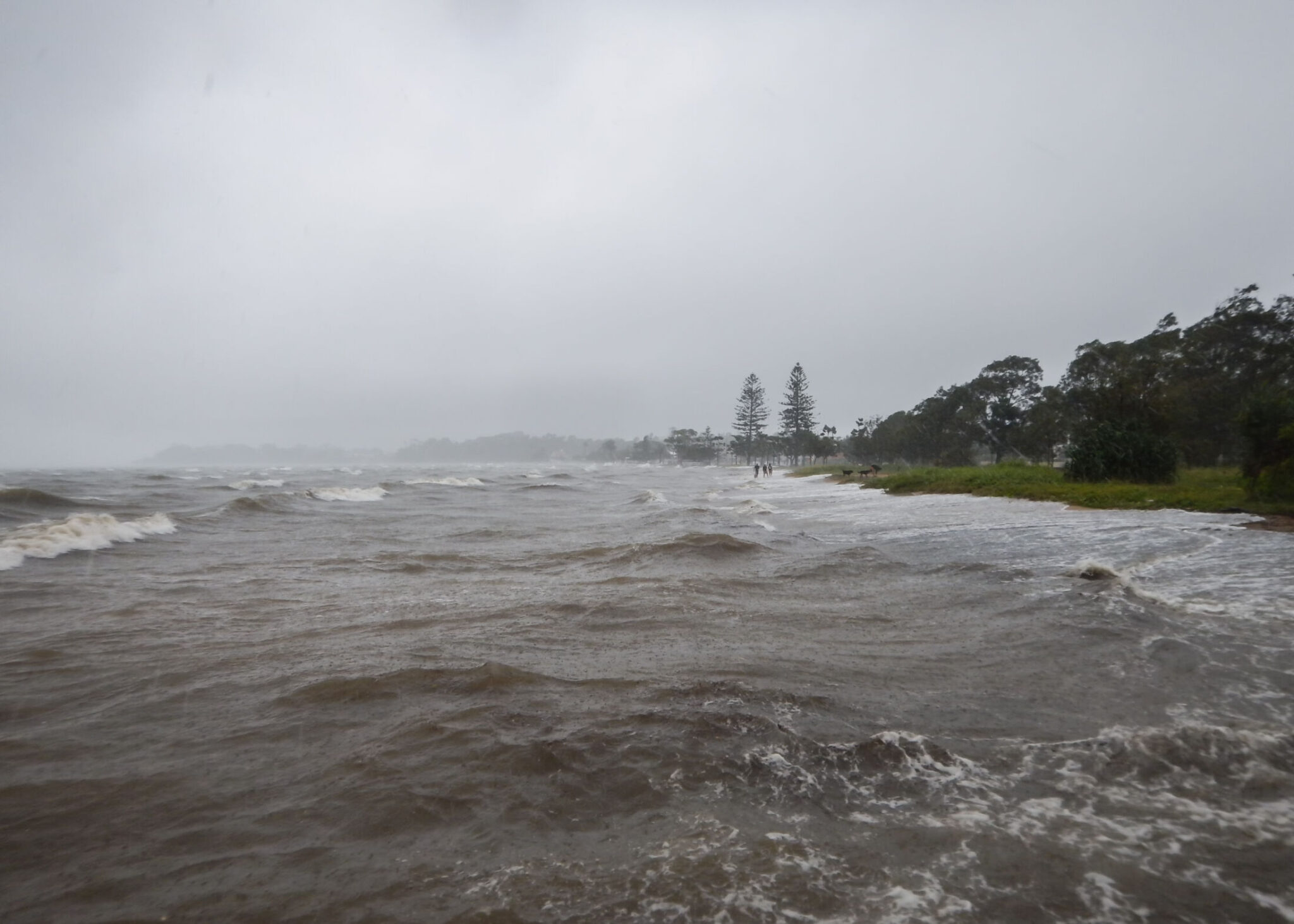 Storm surge tide at Sandgate in Brisbane after Cyclone Marcia.